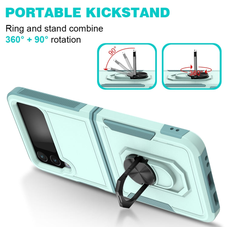 Custodia per telefono PC + TPU con supporto per anello, For Samsung Galaxy Z Flip4