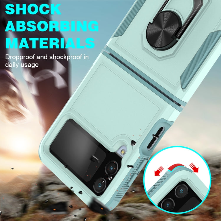 Custodia per telefono PC + TPU con supporto per anello, For Samsung Galaxy Z Flip4