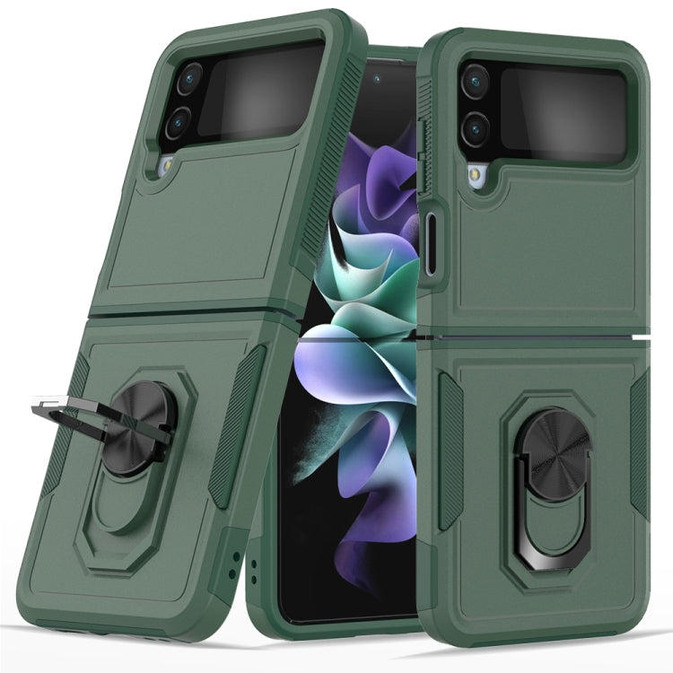 Custodia per telefono PC + TPU con supporto per anello, For Samsung Galaxy Z Flip4