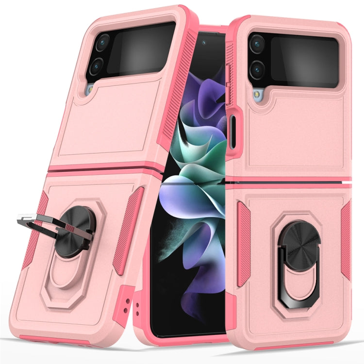 Custodia per telefono PC + TPU con supporto per anello, For Samsung Galaxy Z Flip4