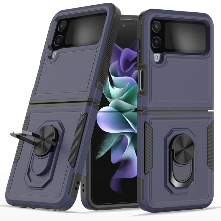 Custodia per telefono PC + TPU con supporto per anello, For Samsung Galaxy Z Flip4