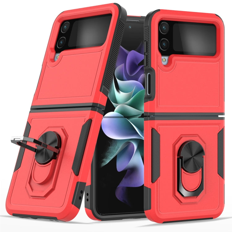 Custodia per telefono PC + TPU con supporto per anello, For Samsung Galaxy Z Flip4