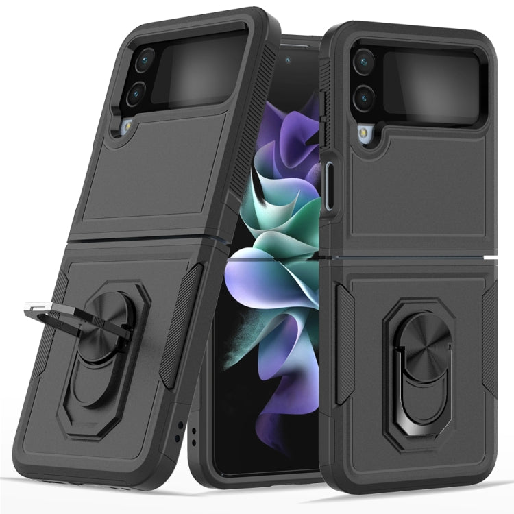 Custodia per telefono PC + TPU con supporto per anello, For Samsung Galaxy Z Flip4