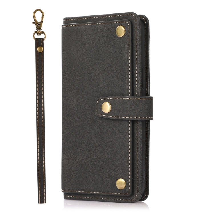 Custodia portafoglio in pelle con cordino per iPhone 14 Pro Max