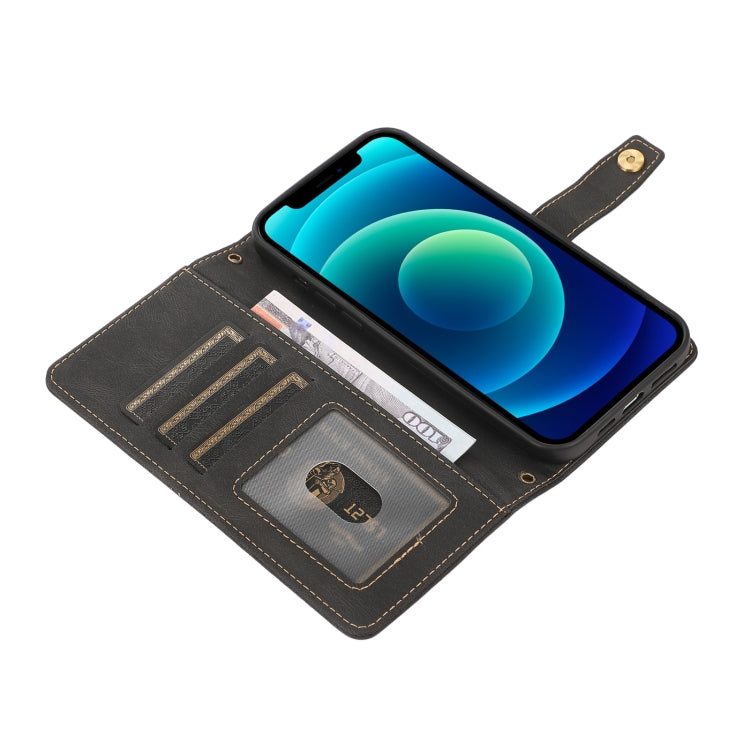 Custodia portafoglio in pelle con cordino per iPhone 14 Pro Max