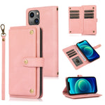 Custodia portafoglio in pelle con cordino per iPhone 14 Pro Max