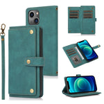 Custodia portafoglio in pelle con cordino per iPhone 14 Pro Max