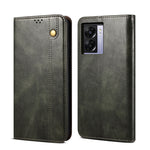 Custodia per telefono in pelle con trama di cavallo pazzo in cera d'olio, For OPPO A57/Realme Q5i/Realme V23/Realme Narzo 50 5G /A77 5G/A57 4G