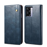 Custodia per telefono in pelle con trama di cavallo pazzo in cera d'olio, For OPPO A57/Realme Q5i/Realme V23/Realme Narzo 50 5G /A77 5G/A57 4G