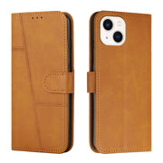 Custodia per telefono in pelle con fibbia in pelle di vitello cucita, For iPhone 14, For iPhone 14 Plus, For iPhone 14 Pro Max, For iPhone 14 Pro