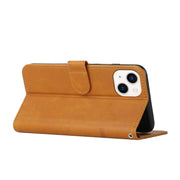 Custodia per telefono in pelle con fibbia in pelle di vitello cucita, For iPhone 14, For iPhone 14 Plus, For iPhone 14 Pro Max, For iPhone 14 Pro
