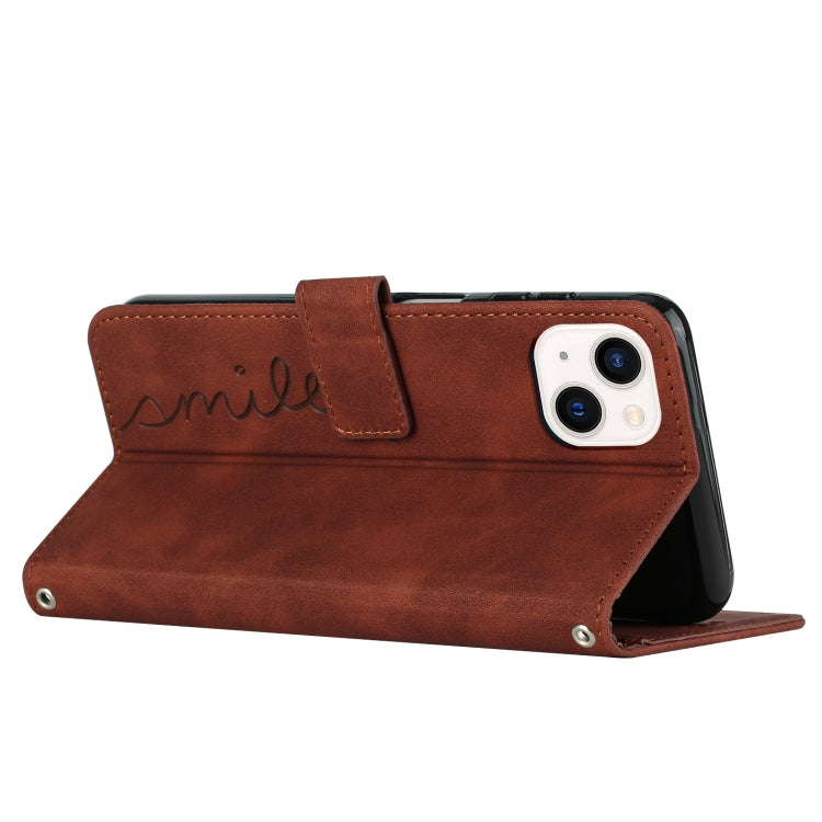 Custodia portafoglio in pelle con cordino per iPhone 14