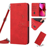 Custodia portafoglio in pelle con cordino per iPhone 14