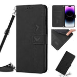 Custodia portafoglio in pelle con cordino per iPhone 14