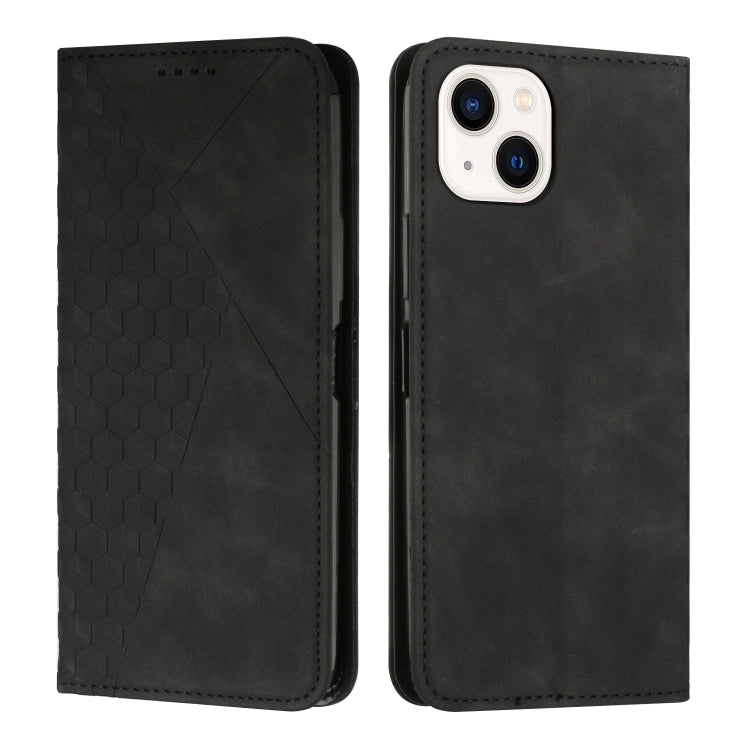 Custodia magnetica per telefono con motivo a rombi con giunzione della pelle, For iPhone 14, For iPhone 14 Plus, For iPhone 14 Pro Max, For iPhone 14 Pro