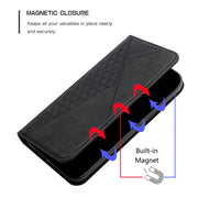 Custodia magnetica per telefono con motivo a rombi con giunzione della pelle, For iPhone 14, For iPhone 14 Plus, For iPhone 14 Pro Max, For iPhone 14 Pro