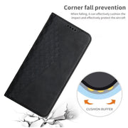 Custodia magnetica per telefono con motivo a rombi con giunzione della pelle, For iPhone 14, For iPhone 14 Plus, For iPhone 14 Pro Max, For iPhone 14 Pro