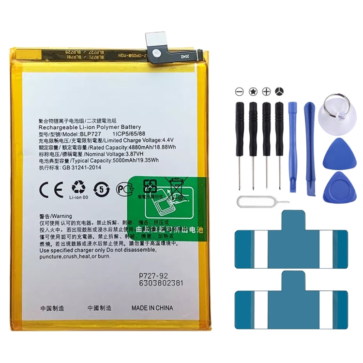 Sostituzione della batteria ai polimeri di litio per, BLP783, BLP781, BLP779, BLP789, BLP787, BLP797, BLP755 For OPPO K7x, BLP791, BLP811, BLP817, BLP863, BLP825, BLP855, BLP839, BLP819, BLP835, BLP805, BLP851, BLP831, BLP851 For OPPO F19 / F19s, BLP757