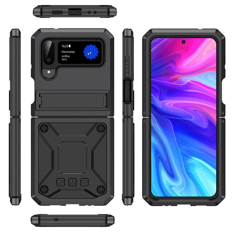 Custodia per telefono antiurto in metallo con supporto, For Samsung Galaxy Z Flip4, For Samsung Galaxy Z Flip3 5G, For Samsung Galaxy Z Fold4