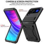 Custodia per telefono antiurto in metallo con supporto, For Samsung Galaxy Z Flip4, For Samsung Galaxy Z Flip3 5G, For Samsung Galaxy Z Fold4