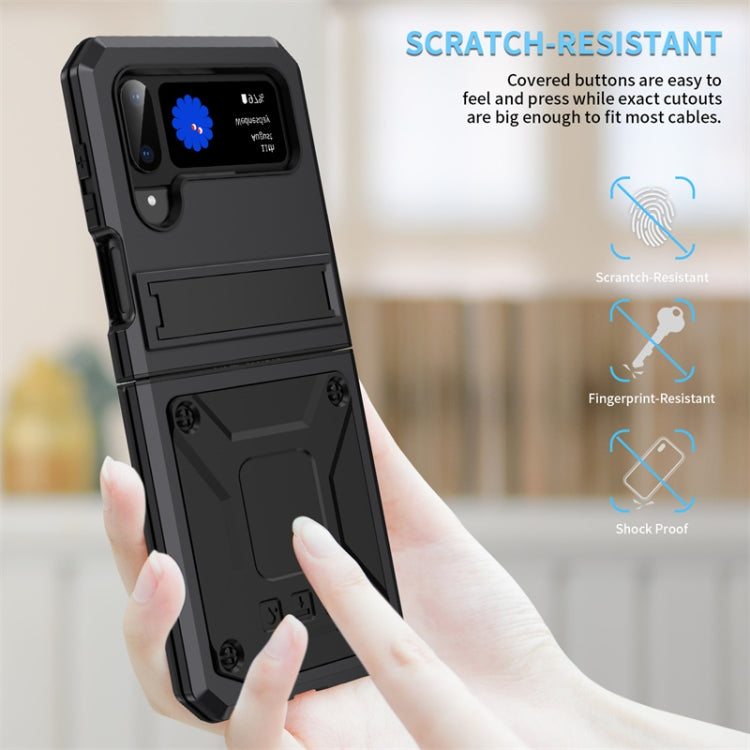 Custodia per telefono antiurto in metallo con supporto, For Samsung Galaxy Z Flip4, For Samsung Galaxy Z Flip3 5G, For Samsung Galaxy Z Fold4