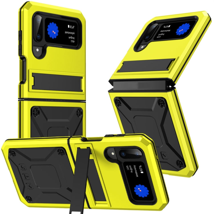 Custodia per telefono antiurto in metallo con supporto, For Samsung Galaxy Z Flip4, For Samsung Galaxy Z Flip3 5G, For Samsung Galaxy Z Fold4