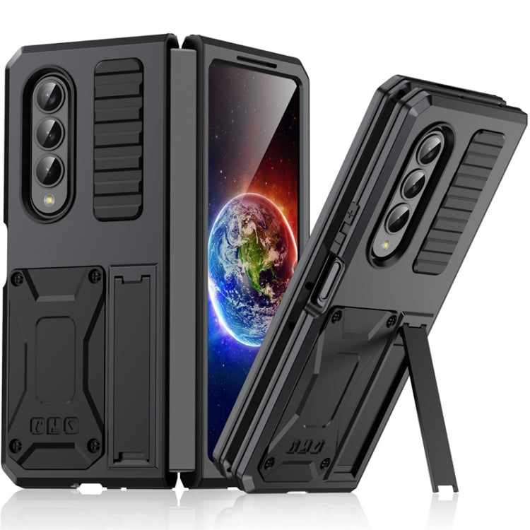 Custodia per telefono antiurto in metallo con supporto, For Samsung Galaxy Z Flip4, For Samsung Galaxy Z Flip3 5G, For Samsung Galaxy Z Fold4