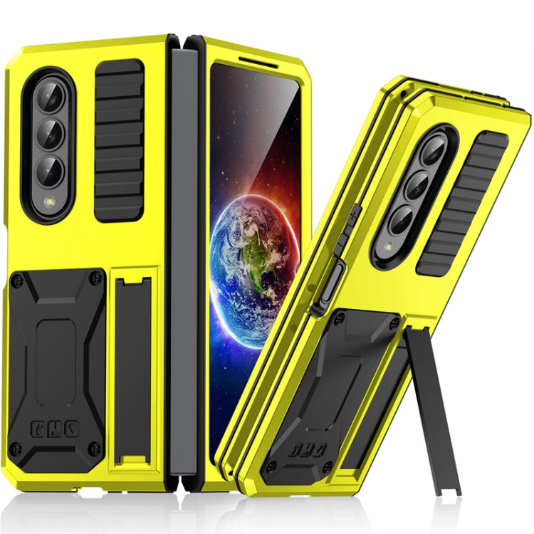 Custodia per telefono antiurto in metallo con supporto, For Samsung Galaxy Z Flip4, For Samsung Galaxy Z Flip3 5G, For Samsung Galaxy Z Fold4