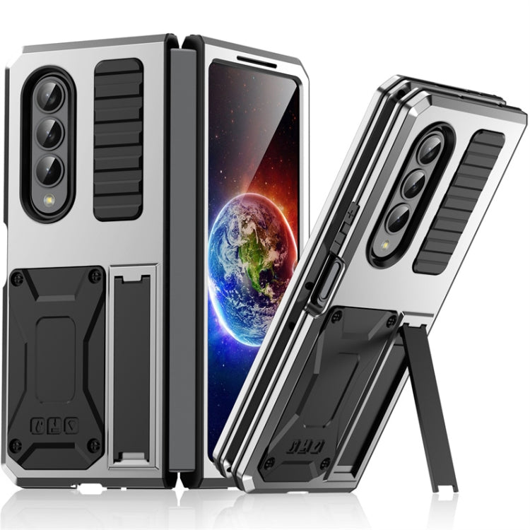 Custodia per telefono antiurto in metallo con supporto, For Samsung Galaxy Z Flip4, For Samsung Galaxy Z Flip3 5G, For Samsung Galaxy Z Fold4