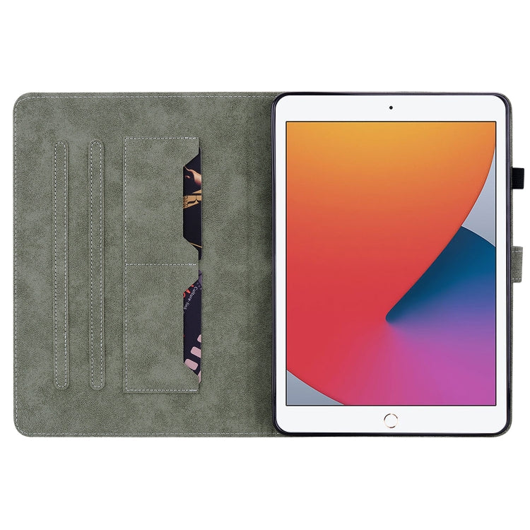 Simpatica custodia in pelle con motivo a tigre con funzione Sleep/Wake-up, For iPad 9.7 2017/2018/2019/2020, For iPad 10.2 2019/Air 2019 10.5/10.2 2020/2021, For iPad Pro 11 2018/Air 4 2020/Pro 11 2021/Pro 11 2020