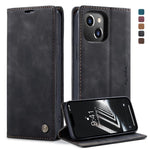 Custodia portafoglio in pelle per iPhone 14