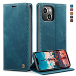 Custodia portafoglio in pelle per iPhone 14