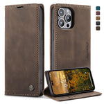 Custodia portafoglio in pelle per iPhone 14
