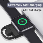 T09-A Caricabatterie Smart Watch wireless portatile Dual USB per Apple Watch Series, For Apple Watch Series
