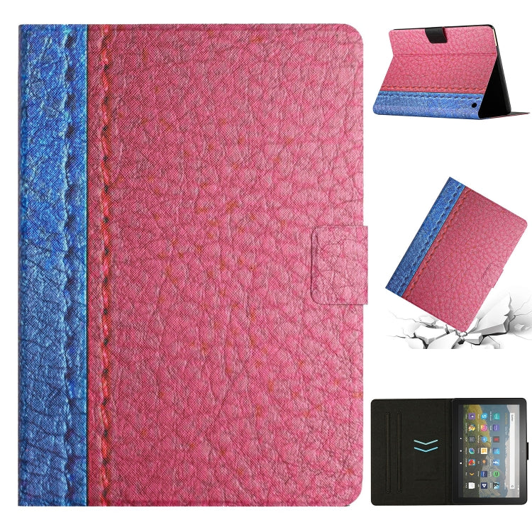 Custodia per tablet in pelle intelligente tinta unita con cuciture, For Amazon Kindle Fire HD 8 2020, For Amazon Kindle Fire HD 10 2015, For Amazon Kindle Fire HD 10 2021, For Samsung Galaxy Tab A8