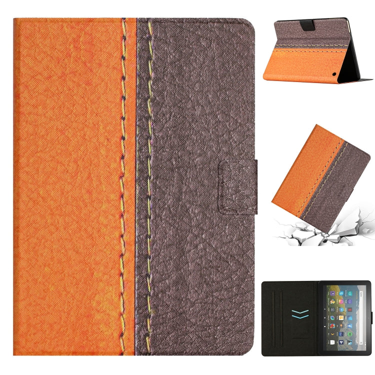 Custodia per tablet in pelle intelligente tinta unita con cuciture, For Amazon Kindle Fire HD 8 2020, For Amazon Kindle Fire HD 10 2015, For Amazon Kindle Fire HD 10 2021, For Samsung Galaxy Tab A8