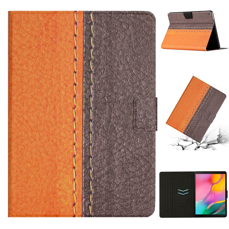 Custodia per tablet in pelle intelligente tinta unita con cuciture, For Samsung Galaxy Tab A7 Lite T220, For Samsung Galaxy Tab A7 10.4 2020 T500, For Samsung Galaxy Tab A 10.1 2019 T510, For Samsung Galaxy Tab A 10.1 T580