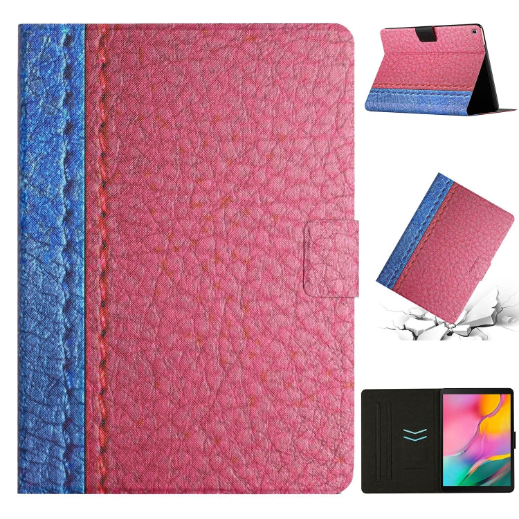 Custodia per tablet in pelle intelligente tinta unita con cuciture, For Samsung Galaxy Tab A7 Lite T220, For Samsung Galaxy Tab A7 10.4 2020 T500, For Samsung Galaxy Tab A 10.1 2019 T510, For Samsung Galaxy Tab A 10.1 T580