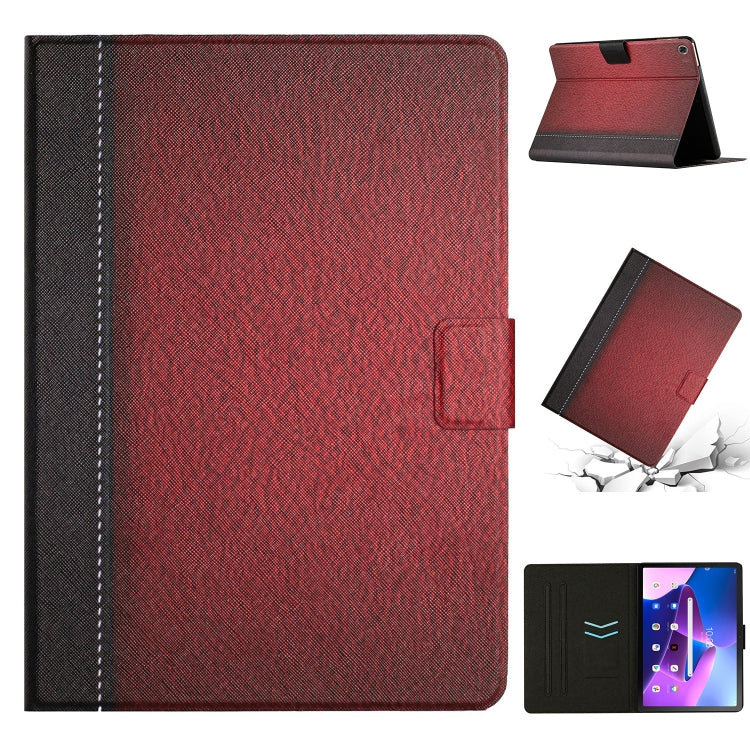 Custodia per tablet in pelle intelligente tinta unita con cuciture, For Lenovo Tab M10 Plus, For Lenovo Tab P11