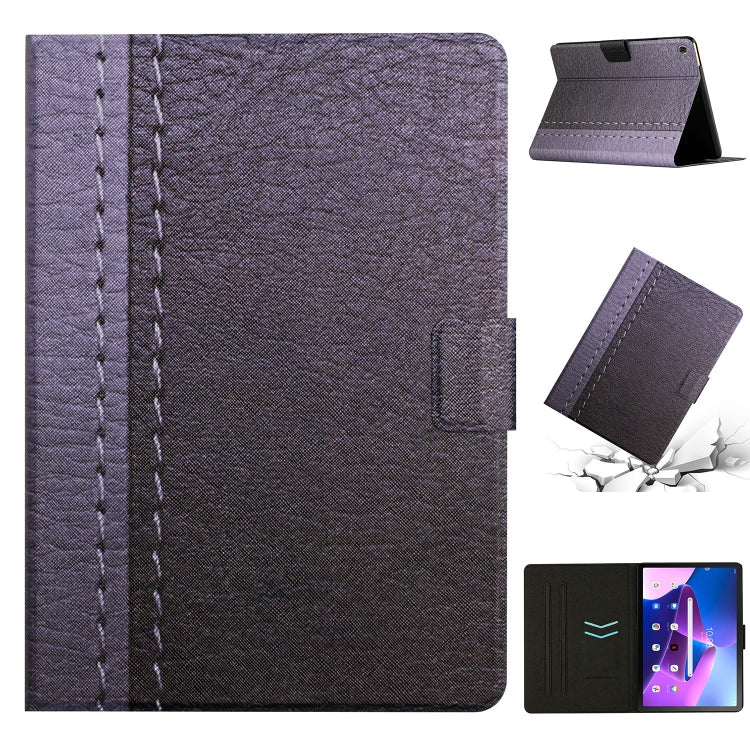 Custodia per tablet in pelle intelligente tinta unita con cuciture, For Lenovo Tab M10 Plus, For Lenovo Tab P11