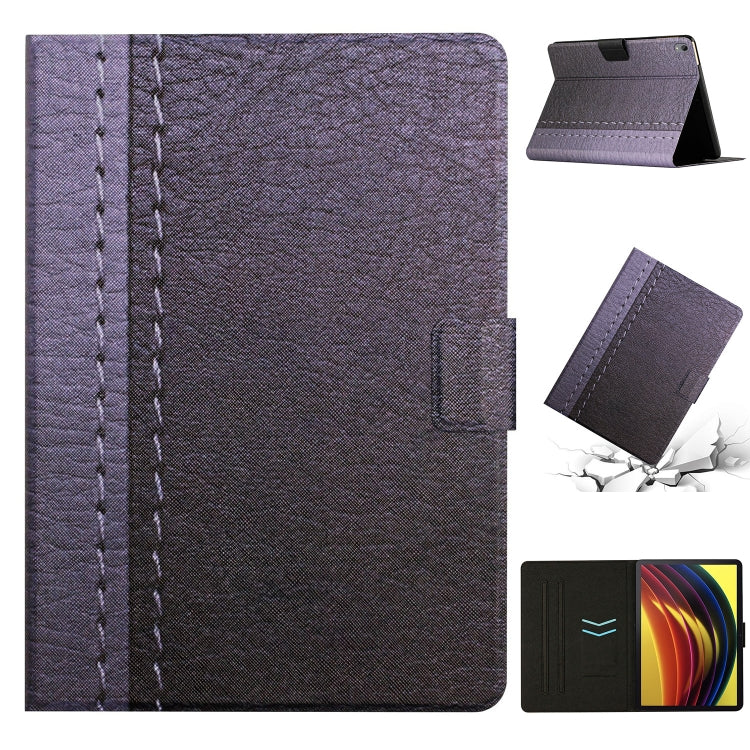 Custodia per tablet in pelle intelligente tinta unita con cuciture, For Lenovo Tab M10 Plus, For Lenovo Tab P11