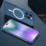 Custodia satinata con lente in metallo per iPhone 14