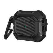 Custodia protettiva per cuffie Carbon Brazing Dimension TPU + PC con blocco interruttore e moschettone, For AirPods 3
