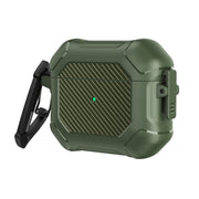 Custodia protettiva per cuffie Carbon Brazing Dimension TPU + PC con blocco interruttore e moschettone, For AirPods 3