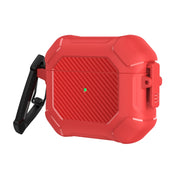 Custodia protettiva per cuffie Carbon Brazing Dimension TPU + PC con blocco interruttore e moschettone, For AirPods 3