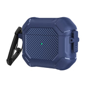 Custodia protettiva per cuffie Carbon Brazing Dimension TPU + PC con blocco interruttore e moschettone, For AirPods 3