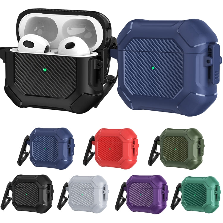 Custodia protettiva TPU e PC per AirPods 3 con moschettone