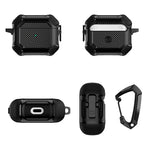 Custodia protettiva TPU e PC per AirPods 3 con moschettone