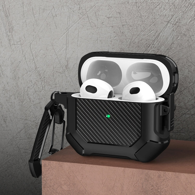 Custodia protettiva TPU e PC per AirPods 3 con moschettone