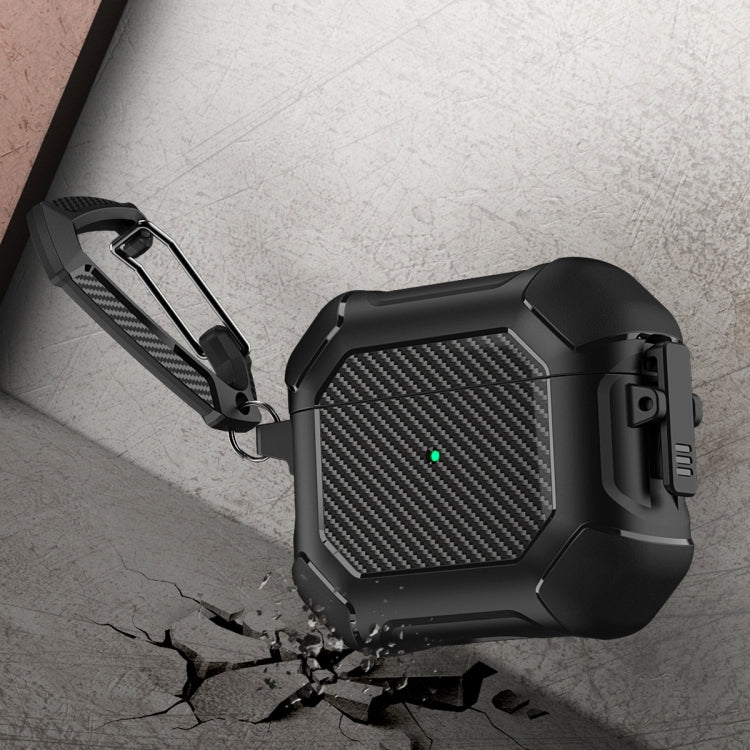 Custodia protettiva TPU e PC per AirPods 3 con moschettone